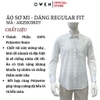 Áo sơ mi nam tay dài Owen AR255038DT màu trắng họa tiết chấm bi dáng suông regular fit tà lượn có túi chất liệu nano