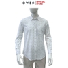 Áo sơ mi nam tay dài Owen AR255038DT màu trắng họa tiết chấm bi dáng suông regular fit tà lượn có túi chất liệu nano