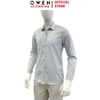 Áo Sơ mi nam tay dài Owen AR255089DT màu xám dáng suông regular fit tà lượn có túi chất liệu bamboo poly