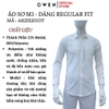 Áo sơ mi trắng nam tay dài Owen AR255201DT màu trắng trơn dáng suông regular fit tà lượn có túi chất liệu sợi sồi
