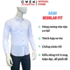 Áo sơ mi nam tay dài Owen AR260022DT màu trắng in họa tiết dáng suông regular fit tà lượn có túi chất liệu Bamboo polyester
