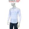 Áo sơ mi nam tay dài Owen AR260022DT màu trắng in họa tiết dáng suông regular fit tà lượn có túi chất liệu Bamboo polyester