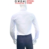 Áo sơ mi nam tay dài Owen AR260022DT màu trắng in họa tiết dáng suông regular fit tà lượn có túi chất liệu Bamboo polyester