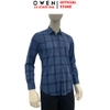 Áo Sơ Mi Nam Tay Dài Owen AR260612DT Xanh Tím Than Regular Fit Có Túi chất liệu Bamboo polyester