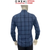 Áo Sơ Mi Nam Tay Dài Owen AR260612DT Xanh Tím Than Regular Fit Có Túi chất liệu Bamboo polyester