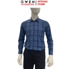 Áo Sơ Mi Nam Tay Dài Owen AR260612DT Xanh Tím Than Regular Fit Có Túi chất liệu Bamboo polyester