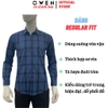 Áo Sơ Mi Nam Tay Dài Owen AR260612DT Xanh Tím Than Regular Fit Có Túi chất liệu Bamboo polyester