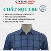 Áo Sơ Mi Nam Tay Dài Owen AR260612DT Xanh Tím Than Regular Fit Có Túi chất liệu Bamboo polyester
