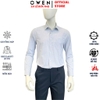 Áo sơ mi nam tay dài Owen AR263001DT màu xanh nhạt dáng suông regular fit tà lượn có túi chất liệu nylon spandex