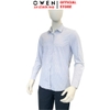 Áo sơ mi nam tay dài Owen AR263001DT màu xanh nhạt dáng suông regular fit tà lượn có túi chất liệu nylon spandex