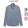 Áo sơ mi nam tay dài Owen AS250012D màu xanh xám dáng ôm slim fit tà lượn không túi chất liệu Modal