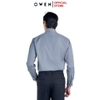 Áo sơ mi nam tay dài Owen AS250012D màu xanh xám dáng ôm slim fit tà lượn không túi chất liệu Modal