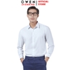 Áo sơ mi trắng nam tay dài Owen AS250302D Màu trắng trơn dáng ôm slim fit tà lượn không túi chất liệu Nano