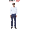 Áo sơ mi trắng nam tay dài Owen AS250302D Màu trắng trơn dáng ôm slim fit tà lượn không túi chất liệu Nano