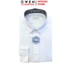 Áo sơ mi trắng nam tay dài Owen AS250302D Màu trắng trơn dáng ôm slim fit tà lượn không túi chất liệu Nano