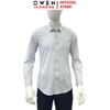 Áo Sơ mi nam tay dài Owen AS255091D màu xám nhạt họa tiết dáng ôm slim fit là lượn không túi chất liệu bamboo poly
