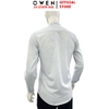 Áo Sơ mi nam tay dài Owen AS255091D màu xám nhạt họa tiết dáng ôm slim fit là lượn không túi chất liệu bamboo poly