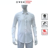 Áo sơ mi trắng nam tay dài Owen AS255200D màu trắng trơn dáng ôm slim fit tà lượn không túi chất liệu sợi sồi