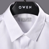 Áo Sơ Mi Trắng Nam Tay Ngắn Owen AR250311NT (AR230317NT - AR240110NT) màu trắng trơn dáng regular fit tà lượn có túi vải nano