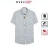 Áo sơ mi nam tay ngắn Owen AS240065N màu trắng in họa tiết dáng ôm slim fit tà lượn không túi chất liệu bamboo poly