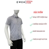 Áo sơ mi nam tay ngắn Owen AB250040NT màu xám kẻ caro dáng suông bodyfit tà bằng có túi chất liệu bamboo poly