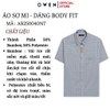 Áo sơ mi nam tay ngắn Owen AB250040NT màu xám kẻ caro dáng suông bodyfit tà bằng có túi chất liệu bamboo poly