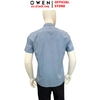 Áo sơ mi nam tay ngắn Owen AB250340NT màu xanh đậm dáng suông body fit tà bằng có túi chất liệu bamboo spandex
