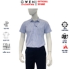 Áo Sơ Mi Nam Tay Ngắn Owen AB260024NT Xanh Kẻ Body Fit Bamboo