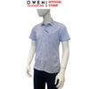 Áo Sơ Mi Nam Tay Ngắn Owen AB260024NT Xanh Kẻ Body Fit Bamboo