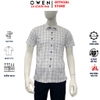 Áo Sơ Mi Nam Tay Ngắn Owen AB260025NT Trắng Kẻ Body Fit Bamboo