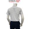 Áo Sơ Mi Nam Tay Ngắn Owen AB260025NT Trắng Kẻ Body Fit Bamboo