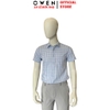 Áo Sơ Mi Nam Tay Ngắn Owen AB260053NT Xanh Nhạt Kẻ Caro Body Fit