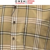 Áo sơ mi nam tay ngắn Owen AB260097NT màu nâu kẻ dáng suông body fit tà bằng có túi chất liệu Bamboo polyester