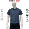 Áo sơ mi nam tay ngắn Owen AF255096NT màu xanh tím than họa tiết dáng Plus Size chất liệu modal polyester