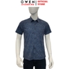 Áo sơ mi nam tay ngắn Owen AF255096NT màu xanh tím than họa tiết dáng Plus Size chất liệu modal polyester