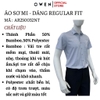 Áo sơ mi nam tay ngắn Owen AR250032NT màu xanh chấm bi dáng suông regular fit tà lượn có túi chất liệu Bamboo poly