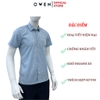 Áo sơ mi nam tay ngắn Owen AB250081NT màu xanh nhạt dáng suông body fit tà bằng có túi chất liệu Bambo linen