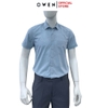 Áo sơ mi nam tay ngắn Owen AB250081NT màu xanh nhạt dáng suông body fit tà bằng có túi chất liệu Bambo linen
