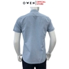Áo sơ mi nam tay ngắn Owen AB250081NT màu xanh nhạt dáng suông body fit tà bằng có túi chất liệu Bambo linen