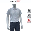 Áo sơ mi nam tay ngắn Owen AB250341NT màu trắng in họa tiết dáng suông body fit tà bằng có túi chất liệu bambo poly