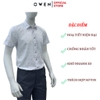 Áo sơ mi nam tay ngắn Owen AB250341NT màu trắng in họa tiết dáng suông body fit tà bằng có túi chất liệu bambo poly
