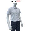 Áo sơ mi nam tay ngắn Owen AB250341NT màu trắng in họa tiết dáng suông body fit tà bằng có túi chất liệu bambo poly