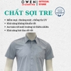 Áo sơ mi nam tay ngắn Owen AB255136NT màu xám họa tiết dáng suông body fit tà bằng có túi chất liệu Bamboo polyester