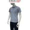 Áo sơ mi nam tay ngắn Owen AB255136NT màu xám họa tiết dáng suông body fit tà bằng có túi chất liệu Bamboo polyester