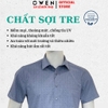 Áo sơ mi nam tay ngắn Owen AB261039NT màu xanh đậm họa tiết dáng suông body fit tà bằng có túi chất liệu Bamboo polyester