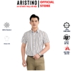 Áo Sơ Mi Nam Ngắn Tay Aristino ASS060FAH2 Trắng Kẻ Nâu Perfect Fit