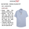 Áo sơ mi nam tay ngắn Owen AS250072N màu xanh nhạt in họa tiết dáng ôm slim fit tà lượn không túi Chất liệu bamboo poly