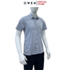 Áo sơ mi nam tay ngắn Owen AB250073NT màu xanh họa tiết dáng suông body fit tà bằng có túi chất liệu bambo poly