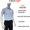 Áo sơ mi nam tay ngắn Owen AF260121NT – Xanh nhạt kẻ caro Plus Size có túi chất liệu nano