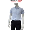 Áo sơ mi nam tay ngắn Owen AF260121NT – Xanh nhạt kẻ caro Plus Size có túi chất liệu nano